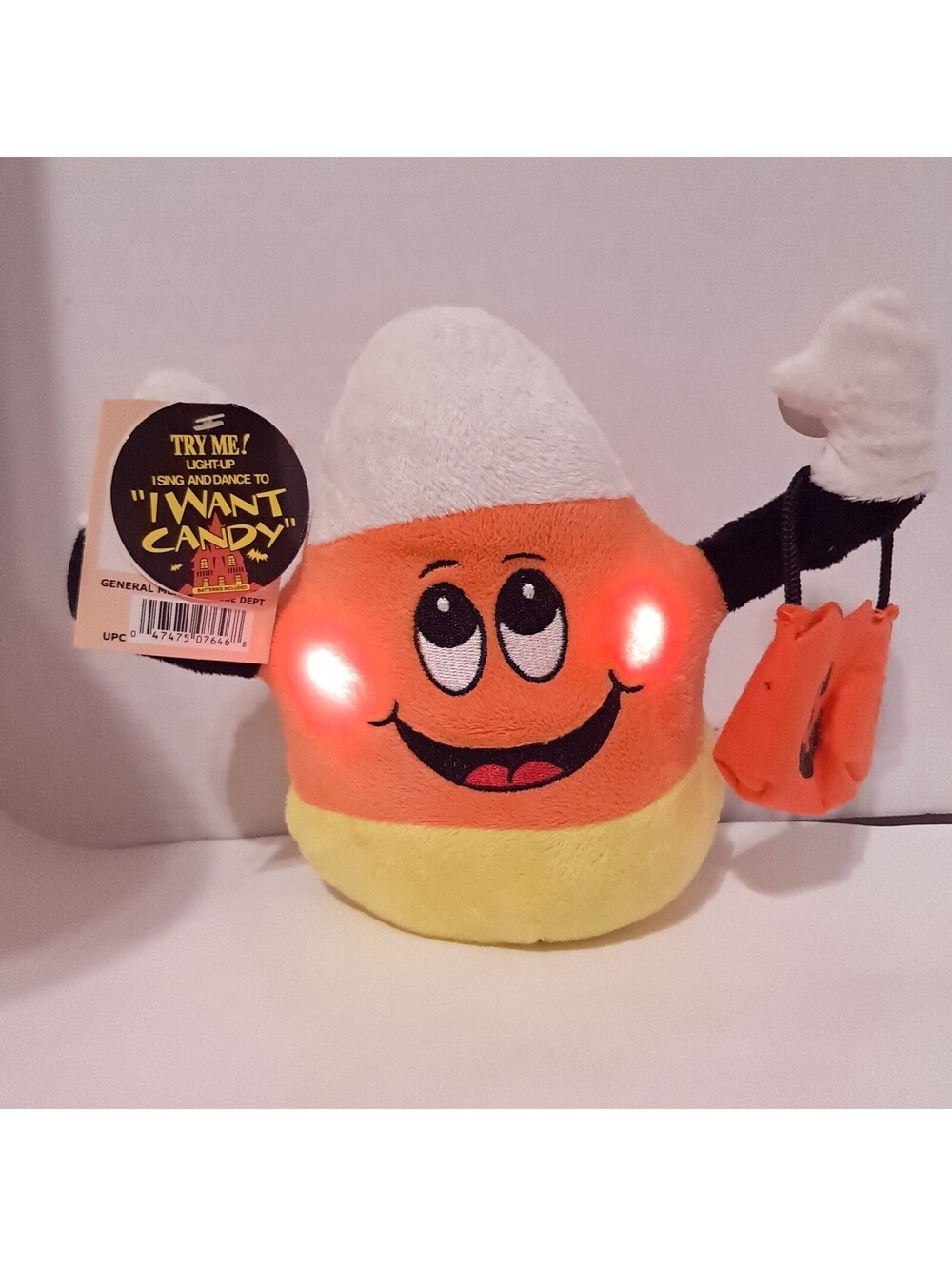 Dan Dee Candy Corn Halloween I Want Candy Plush Animated Toy sings moves w/ tag